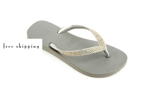 Silver & Lt Grey Opal Wedding Flip Flops