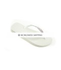 White & AB Crsytal Wedding Flip Flops