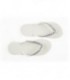 White & AB Crsytal Wedding Flip Flops