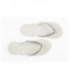 White & AB Crsytal Wedding Flip Flops