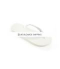 White & Clear Crsytal Flip Flops