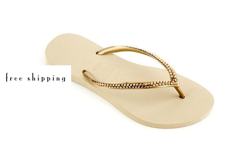 Beige & Lt Colorado Topaz Slim Wedding Flip Flops