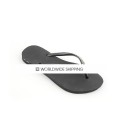 Black & Black Diamond Slim Wedding Flip Flops