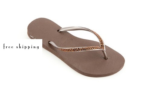 Brown & Brown Slim Wedding Flip Flops