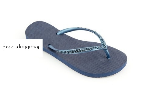 Navy & Montana Slim Wedding Flip Flops