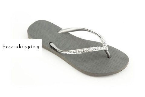 Silver & Clear Slim Wedding Flip Flops