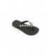 Black & Flowers Crystal Flip Flops