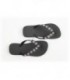 Black & Flowers Crystal Flip Flops