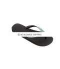 Black & Checker (AB + Lt Turquoise) Crystal Flip Flops