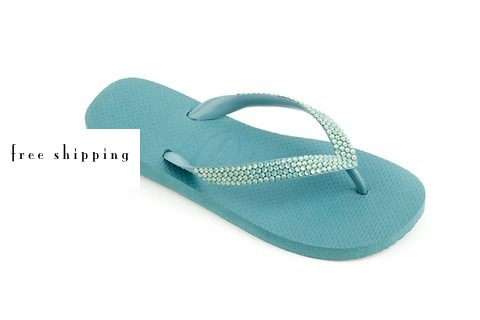 Abyss & Pacific Opal Crystal Flip Flops