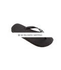 Black & Flowers (Black + Clear) Crystal Flip Flops