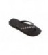 Black & Flowers (Black + Clear) Crystal Flip Flops