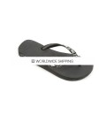 Black & Leopard Black Diamond Crystal Flip Flops