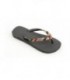 Black & Plaid Crystal Flip Flops