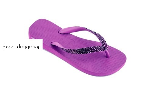 Amethyst & Amethyst Crystal Flip Flops