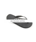 Black & Rectangles (Black + Chalk White) Crystal Flip Flops