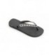 Black & Rectangles (Black + Chalk White) Crystal Flip Flops