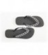 Black & Rectangles (Black + Chalk White) Crystal Flip Flops