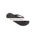 Black & Triangles (Lt Red, Clear + Black) Rhinestone Flip Flops