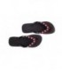 Black & Triangles (Lt Red, Clear + Black) Rhinestone Flip Flops