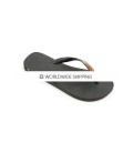 Black & Volcano Rhinestone Flip Flops