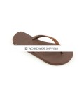 Brown & Brown Rhinestone Flip Flops