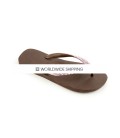 Brown & Lt Pink Rhinestone Flip Flops