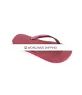 Burgundy & Burgundy Rhinestone Flip Flops