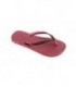 Burgundy & Burgundy Rhinestone Flip Flops