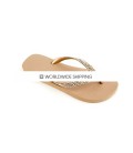 Champagne & Rose Gold Rhinestone Flip Flops