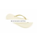 Beige & Lt Silk Crystal Flip Flops